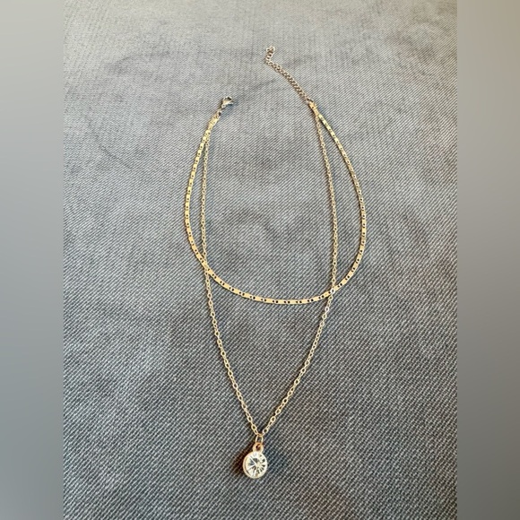 Classic Rhinestone Decor Women Alloy Choker Chain Double-layer Necklace - Picture 5 of 7